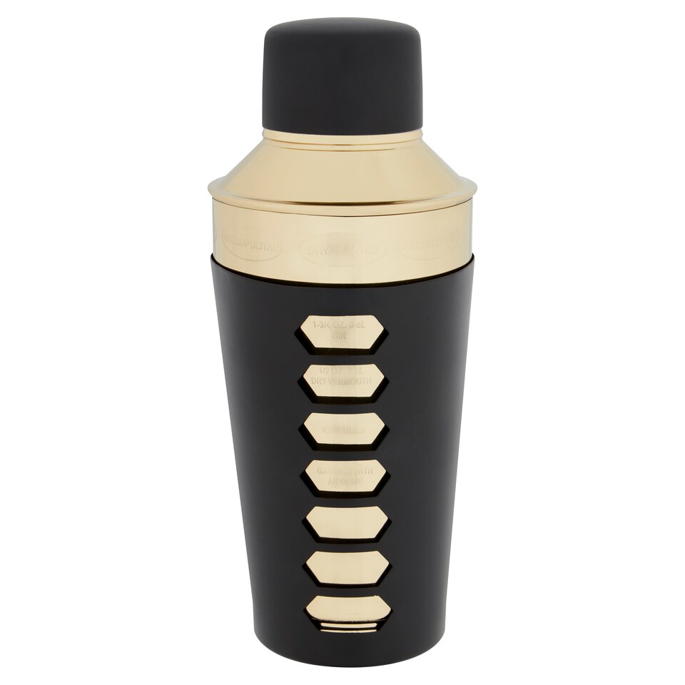 Fox & Ivy Black And Gold Deco Cocktail Shaker