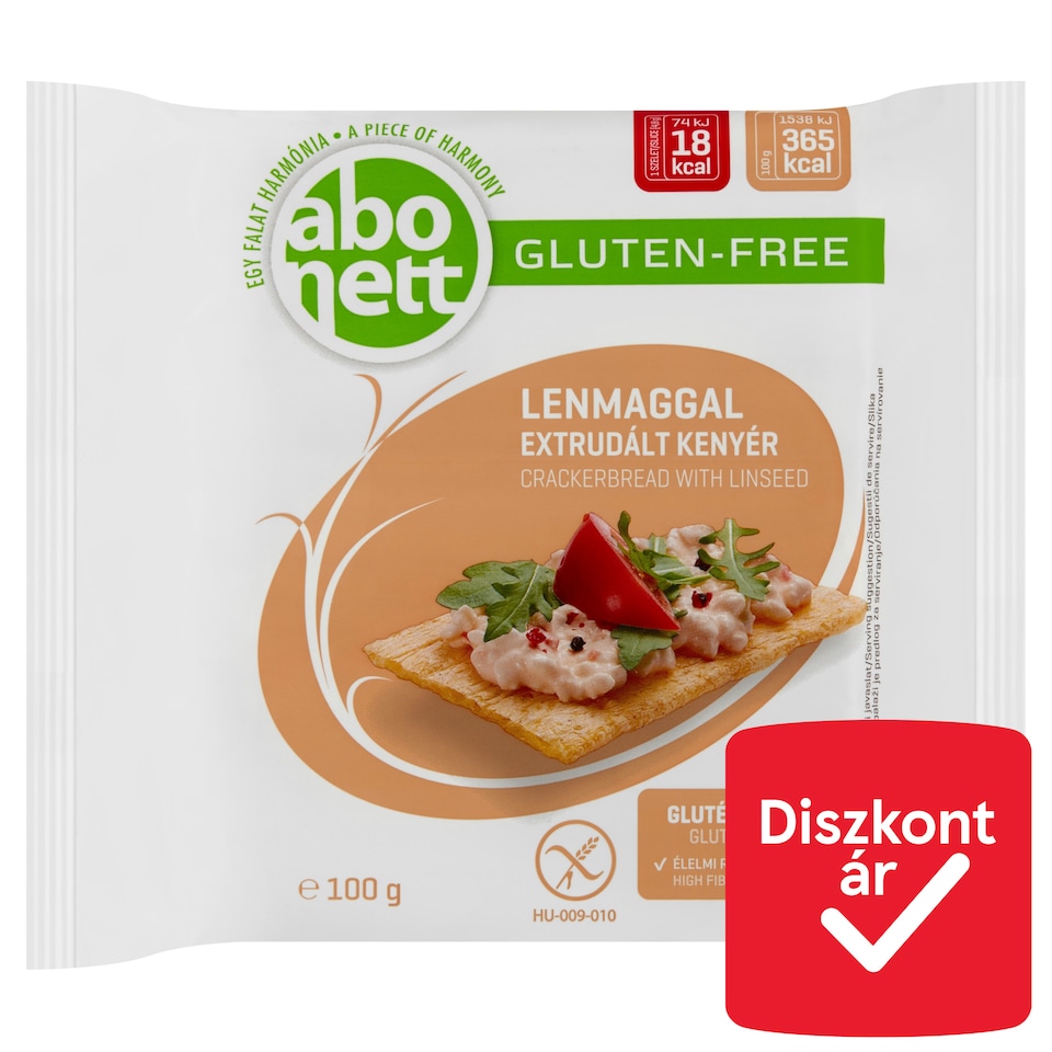 Abonett gluténmentes extrudált kenyér lenmaggal 100 g  1. kép