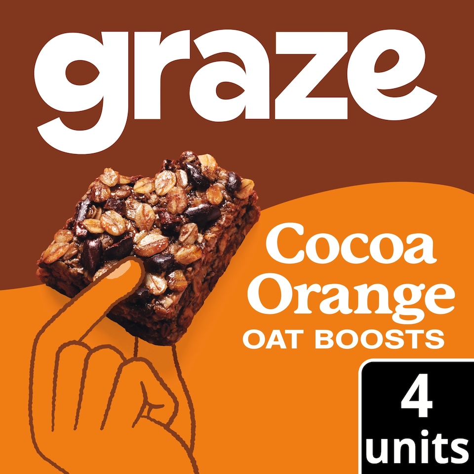 image 1 of Graze Cocoa Orange Oat Boosts Flapjack Snack 4x30G
