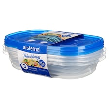 Sistema Take Alongs Rectangle 950Ml 3 Pack