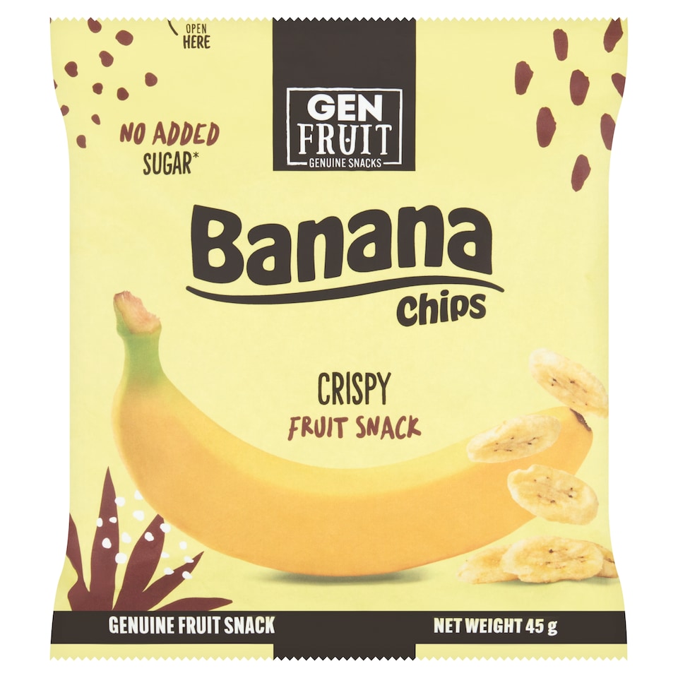 GENUINE SNACKS BANANA CHIPS CRISPY FRUIT SNACK 45G