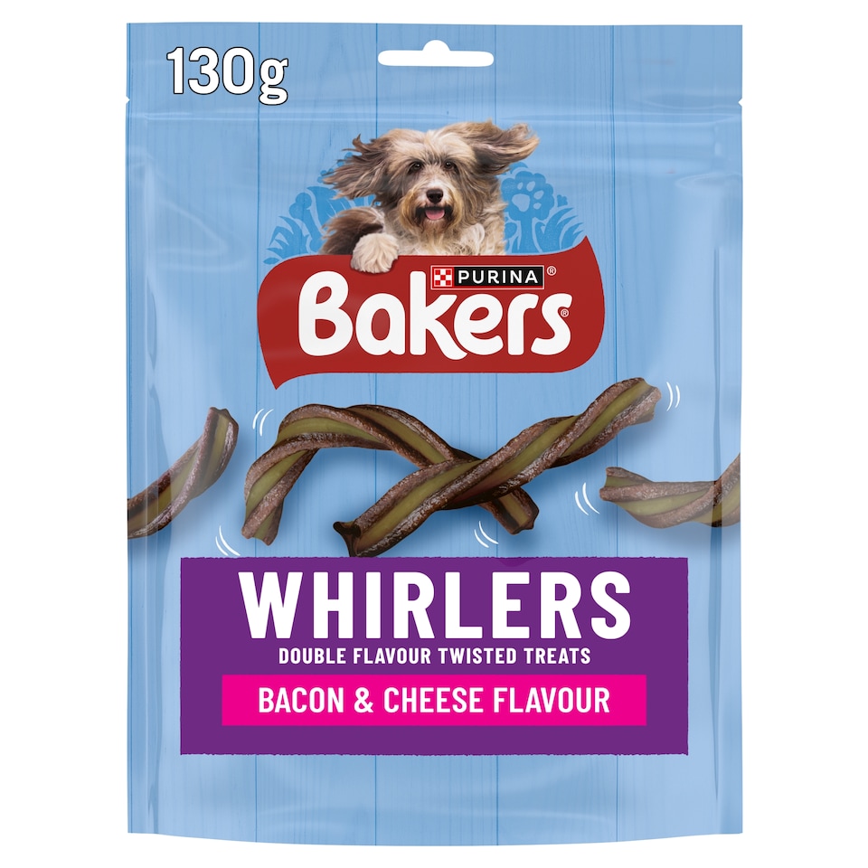 image 1 of Bakers Whirlers Dog Treats Bacon And Cheese 130G