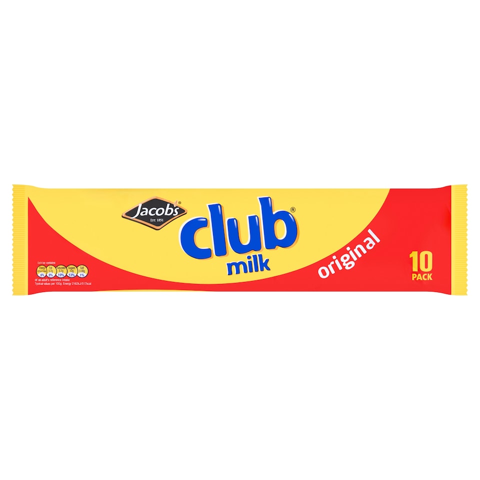 Jacobs Club Milk Original Biscuit 10 Pack 220G