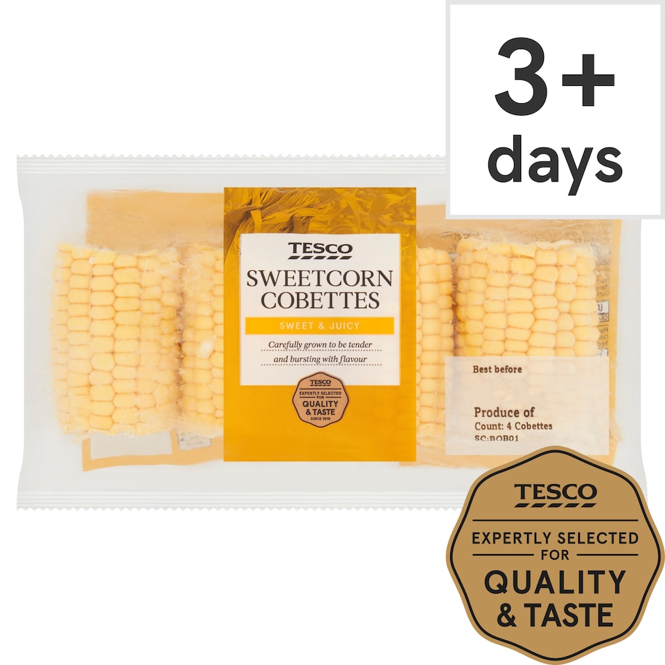 image 1 of Tesco Sweetcorn Cobettes 4 Pack