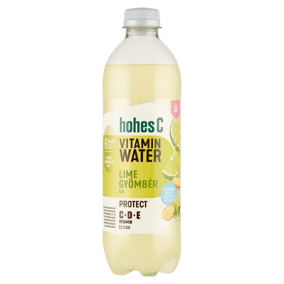 Hohes C Vitamin Water Protect lime-gyömbér ízesítésű, gyümölcs-tartalmú szénsavas üdítőital 0,5 l