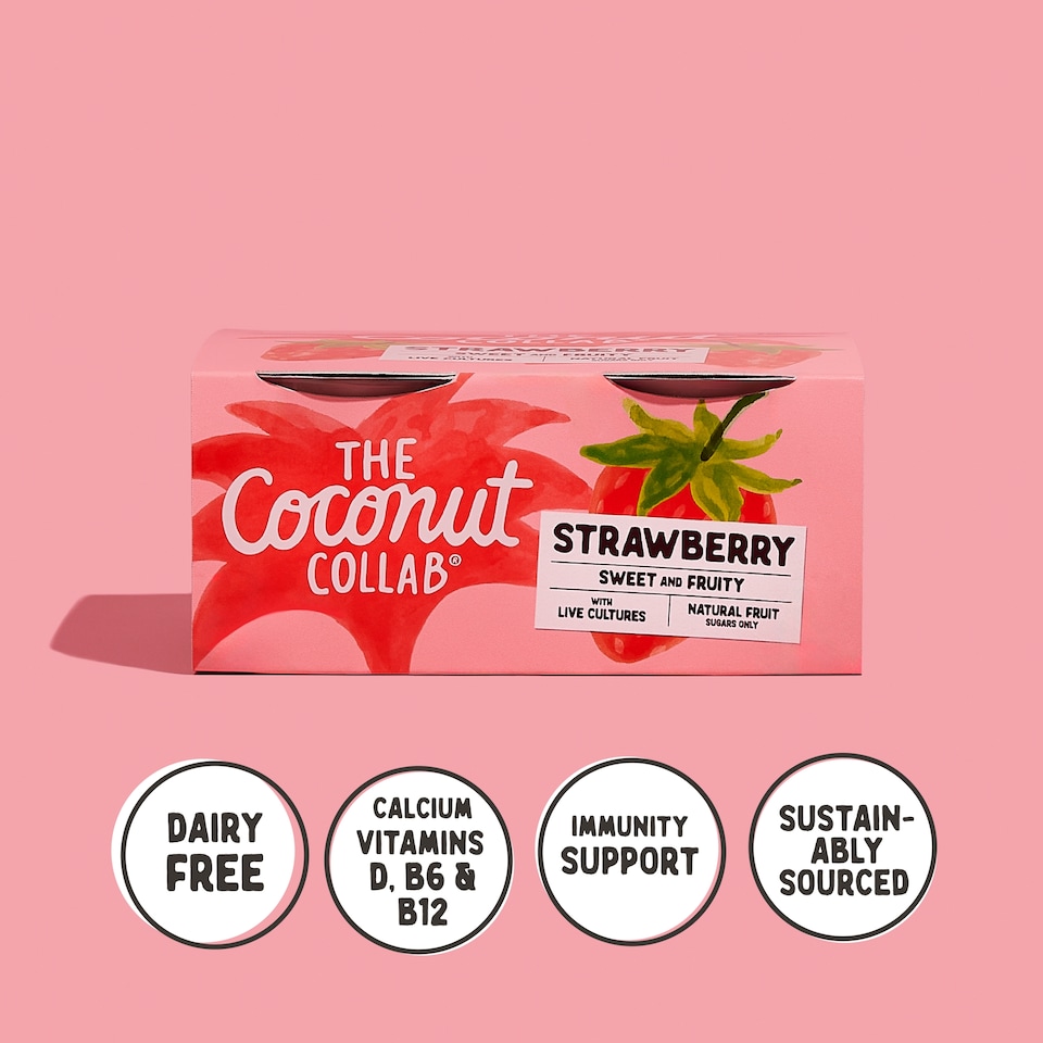 image 1 of The Coconut Collab Strawberry Coconut Yoghurt Multipack 4x90g