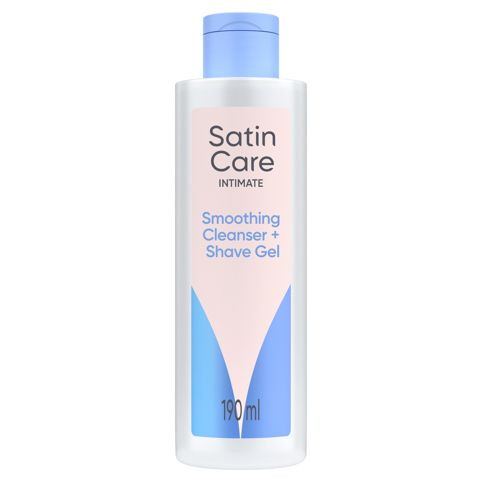 image 1 of Satin Care Pubic Hair & Skin, Smoothing Cleanser + Shave Gel, 190ml