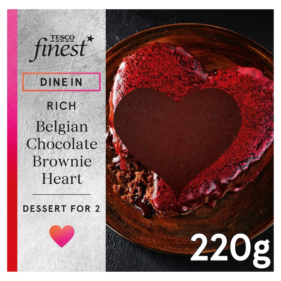 image 1 of Tesco Finest Belgian Chocolate Brownie Heart 220g