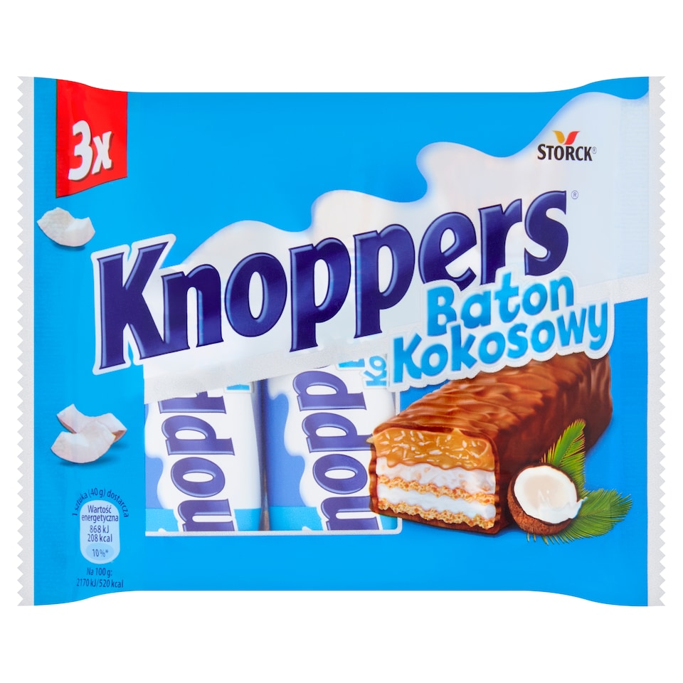 Knoppers Coconut Waffle Bar With Milk Cream 3X40g