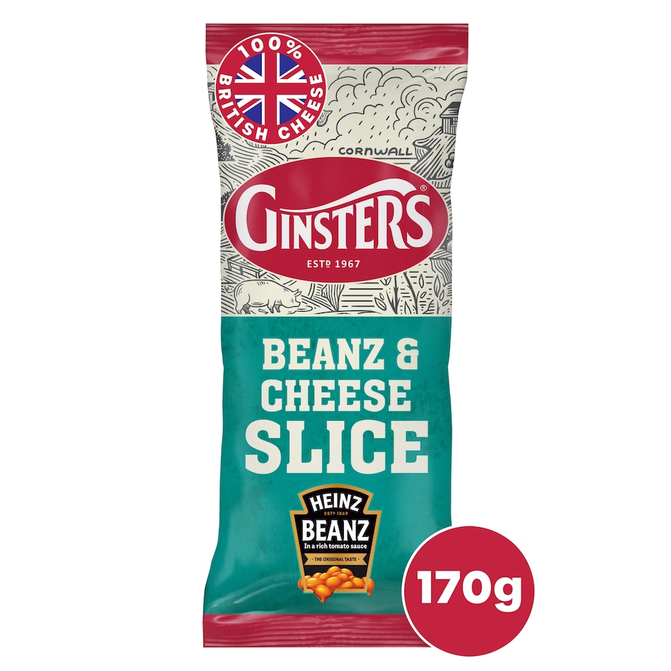 GINSTERS HEINZ BEANZ & CHEESE SLICE 170G