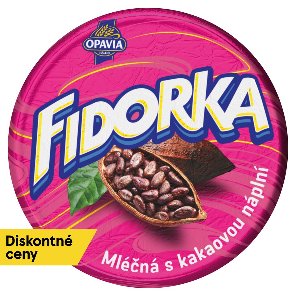 Opavia Fidorka Mliečna s kakaovou náplňou ružová 30 g