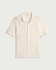 image 4 of F&F Cotton Rich Textured Short Sleeved Shirt in Ecru