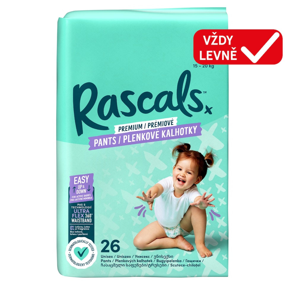 Rascals Premium Diaper Pants 6 15 - 20 kg 26 pcs