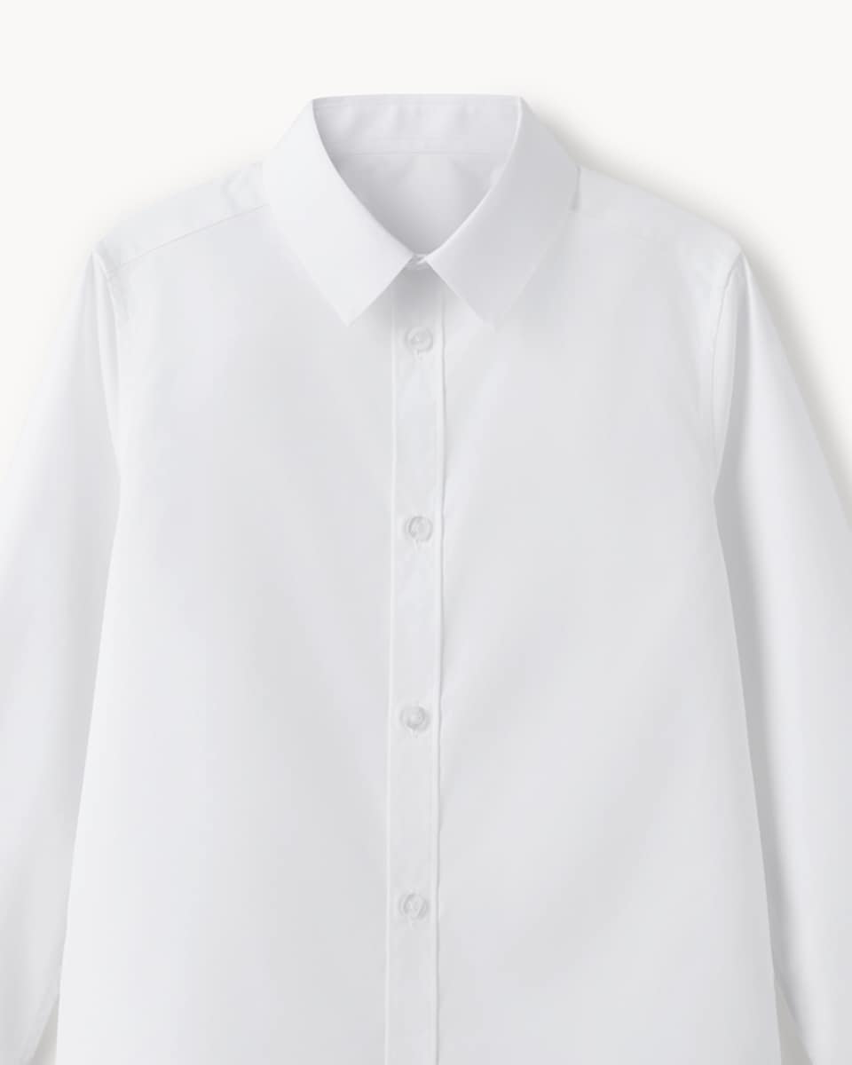 image 1 of F&F School Boys 5-Pack Regular Fit Long Sleeved Shirts in White