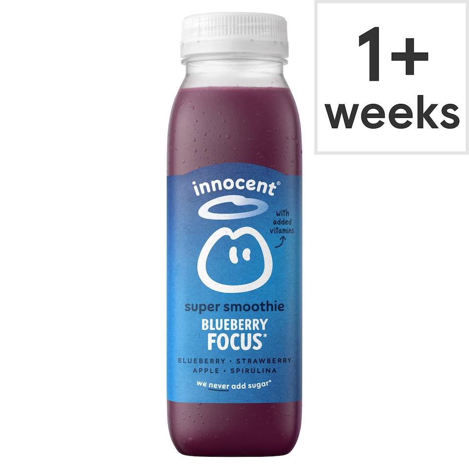image 1 of Innocent Blueberry Focus Blueberry, Strawberry, Apple & Spirulina with Vitamins Super Smoothie 300ml