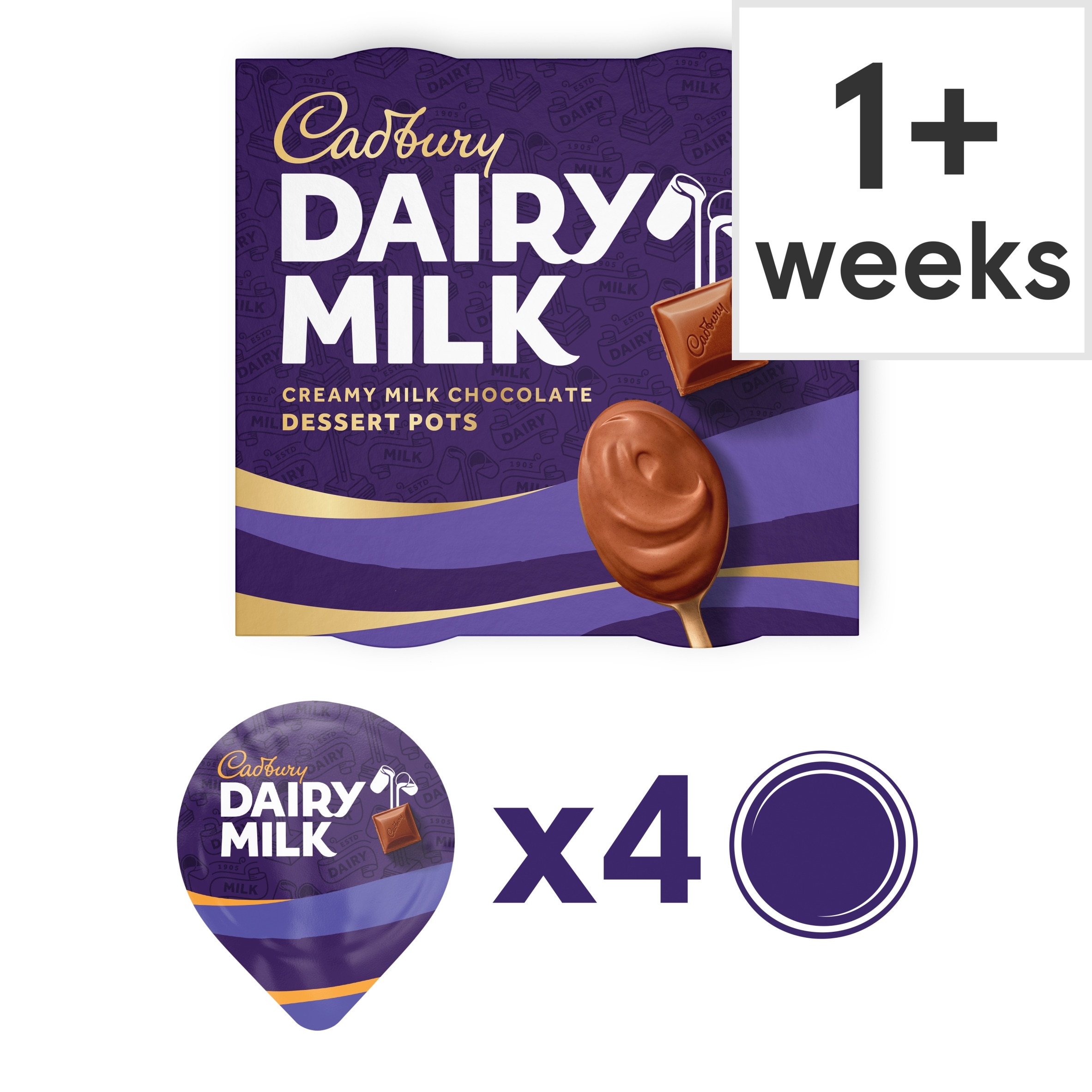 Cadbury Dairy Milk Pots Of Joy Chocolate Dessert 4X60g