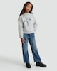 image 2 of F&F Girls Textured Sequin Bow Jumper in Grey