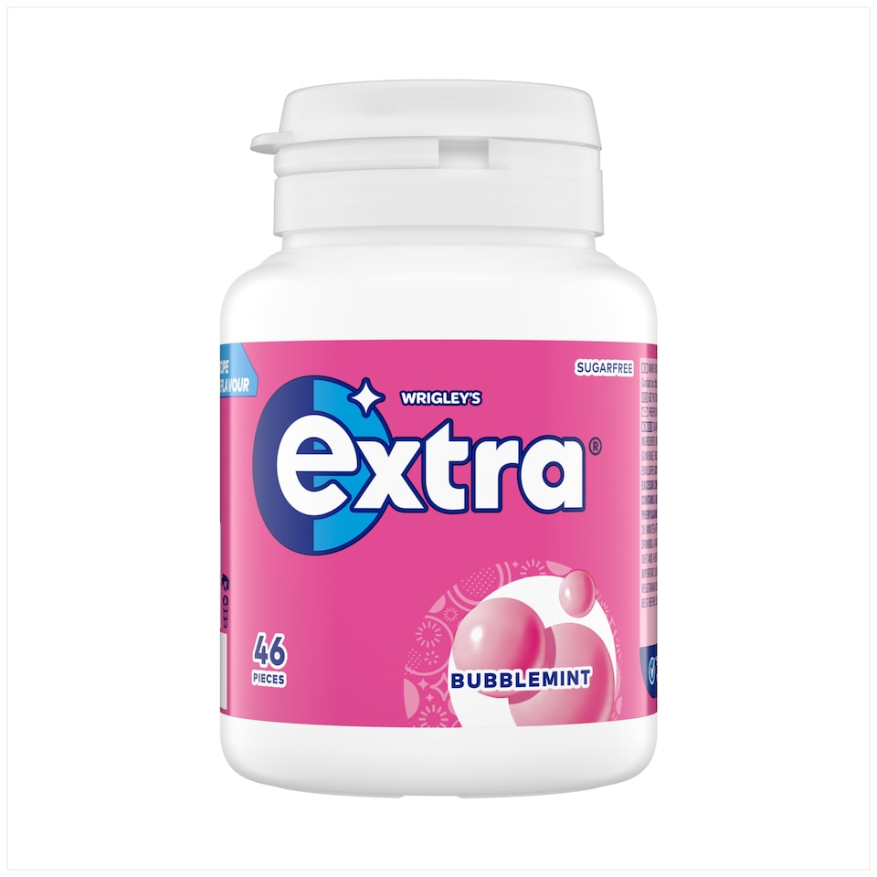 Wrigley Extra Bubblemint Gum Bottle 46 Pieces