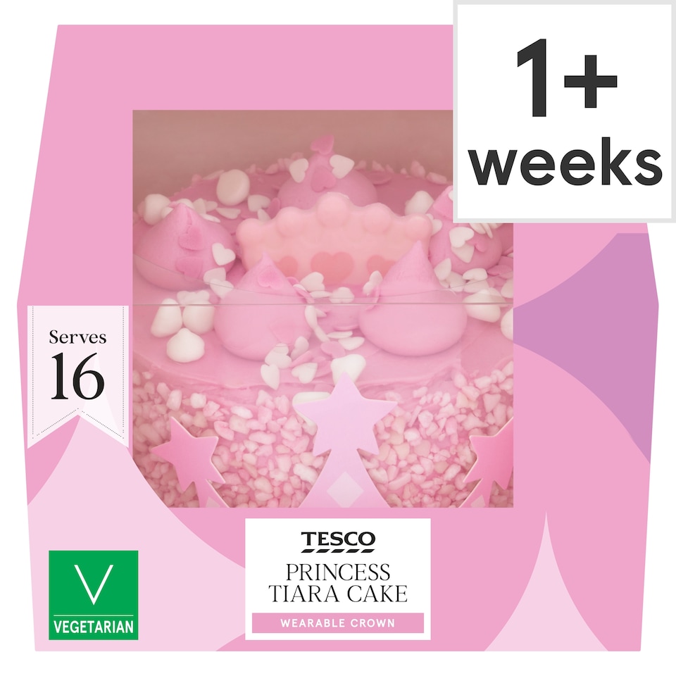 Tesco Princess Tiara Sponge Cake - Raspberry