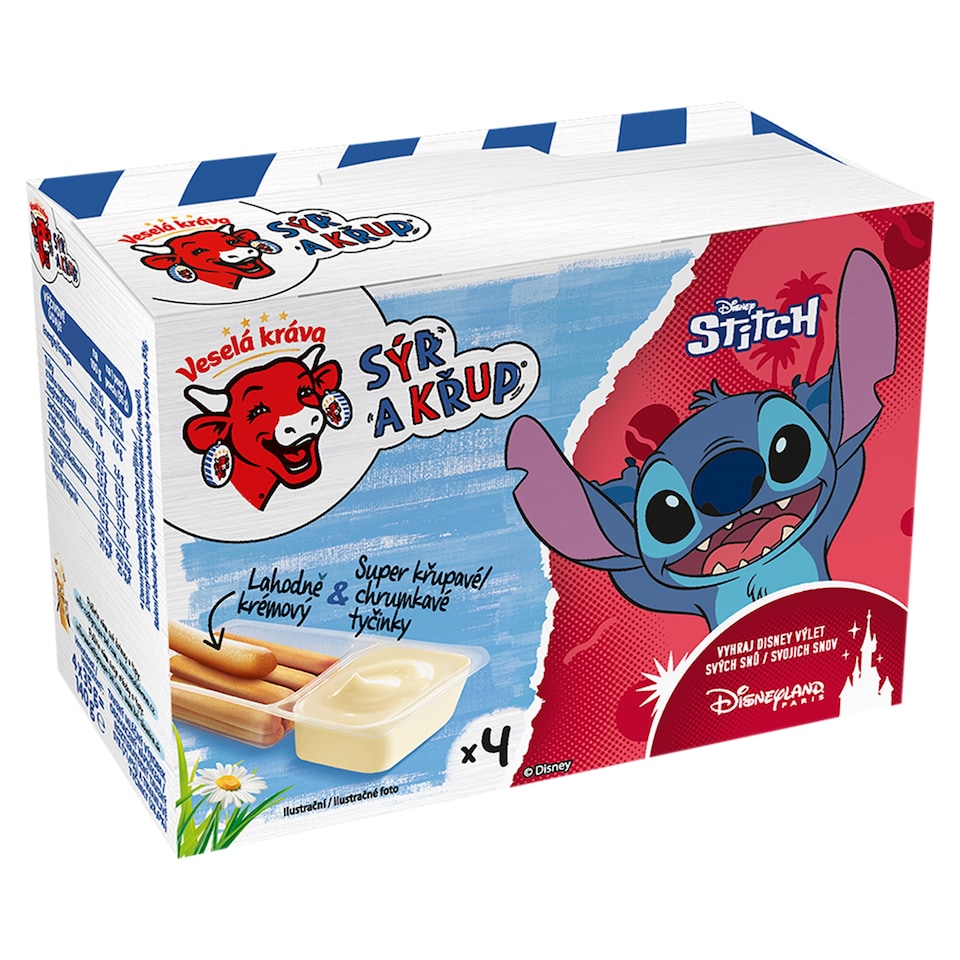 Veselá Kráva Sýr a Křup Delicious Cheese & Crispy Bars 4 x 35 g (140 g)