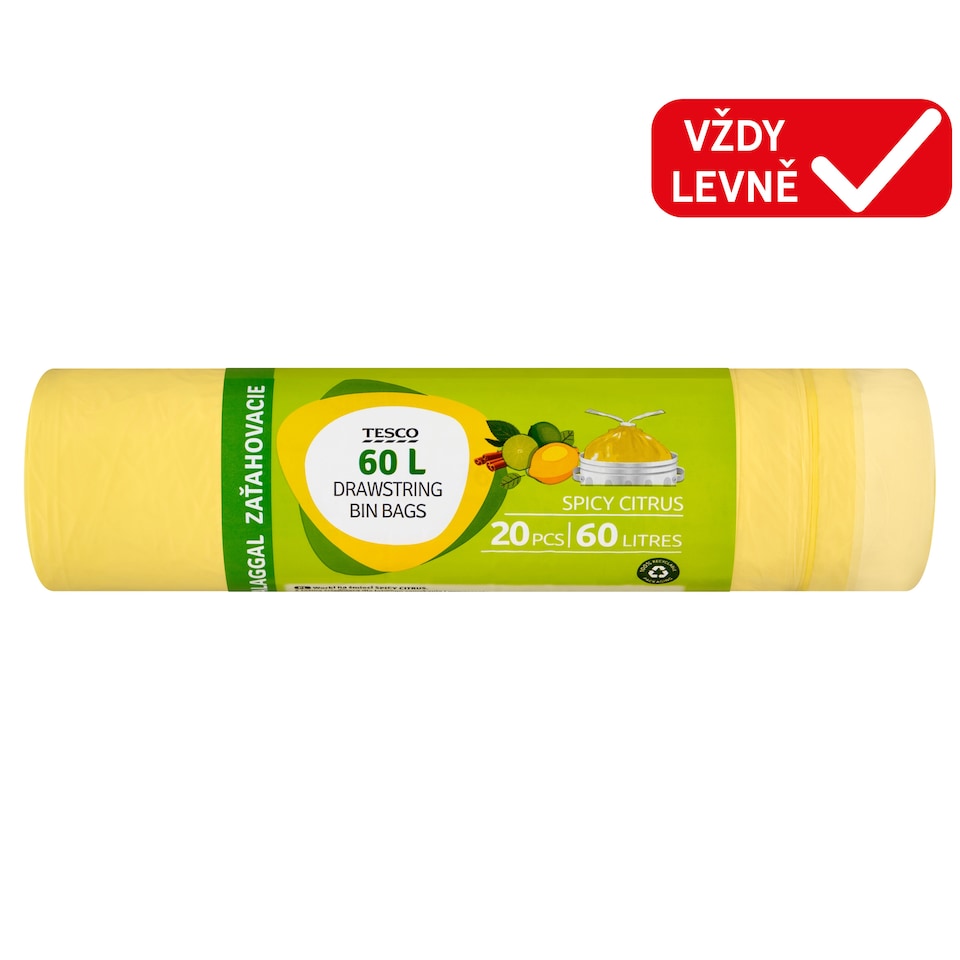 Tesco Pytle na odpadky spicy citrus 60 l 20 ks