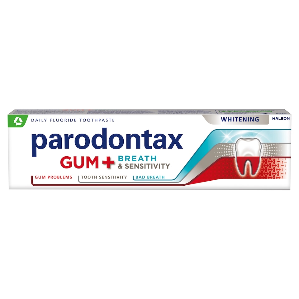 image 1 of Parodontax Gum + Breath & Sensitivity Whitening Toothpaste with Fluoride 75ml