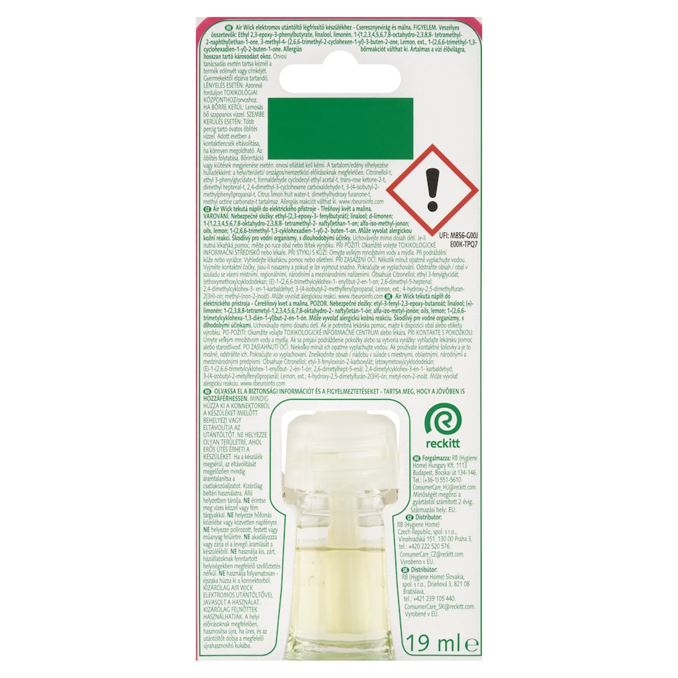 image 1 of Air Wick Scented Oil Fragrance Refill Cherry Blossom & Raspberry 19 ml