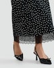 image 2 of F&F Lace Hem Polka Dot Midi Skirt in Multi Black