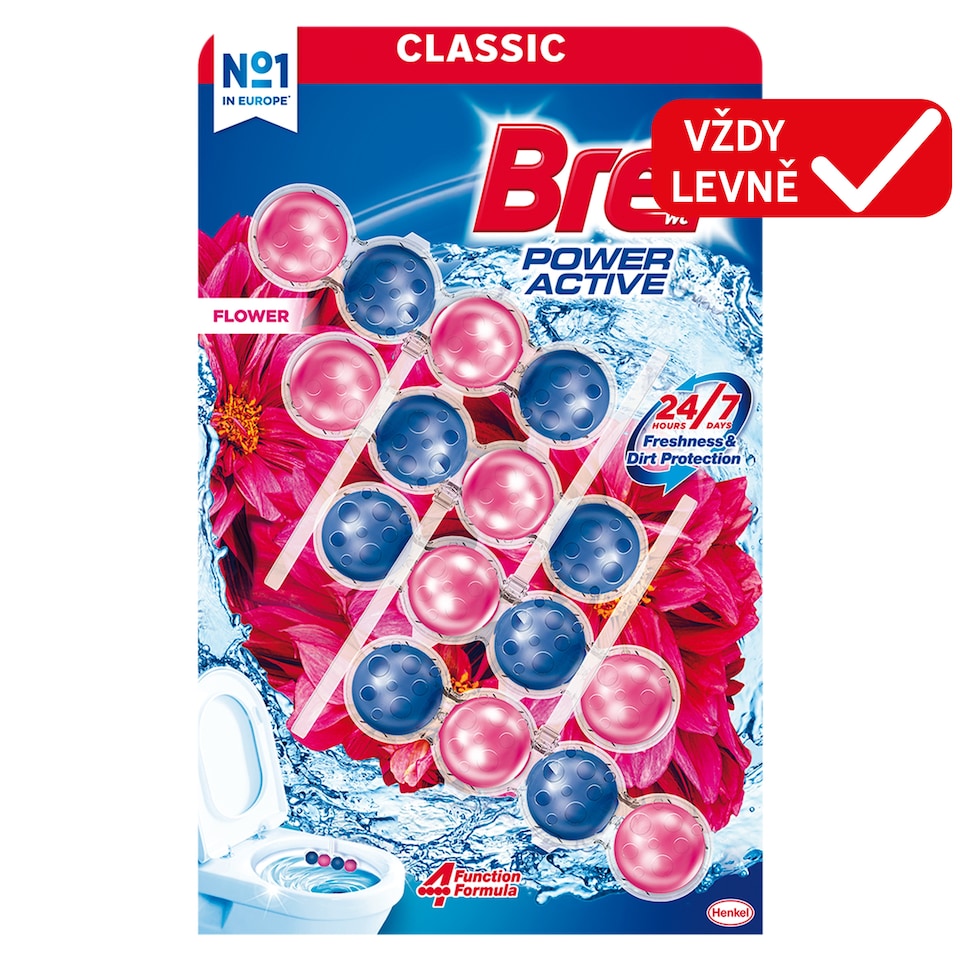 Bref Power Active Flower Solid Toilet Block 4 x 50g