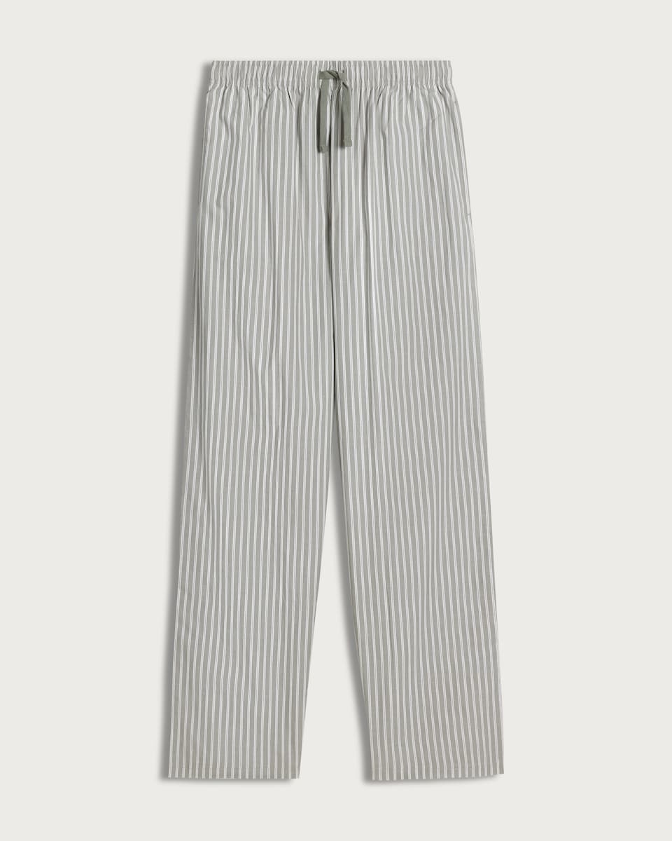 image 1 of F&F Pure Cotton Stripe Print Pyjama Bottoms in Khaki