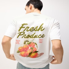F&F Pure Cotton Slogan T-Shirt in Ecru
