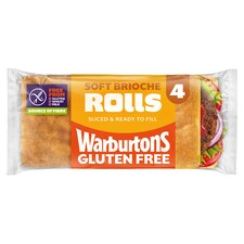Warburtons Gluten Free Soft Brioche Rolls 4 pack