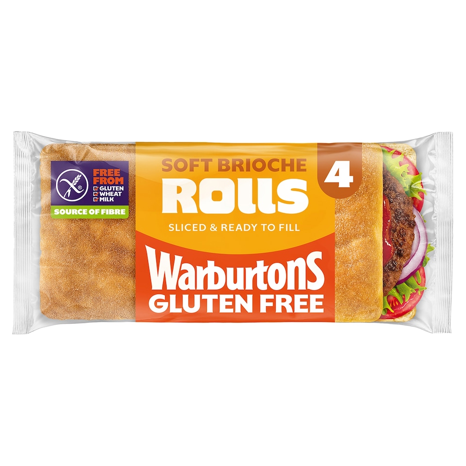 Warburtons Gluten Free Soft Brioche Rolls 4 pack