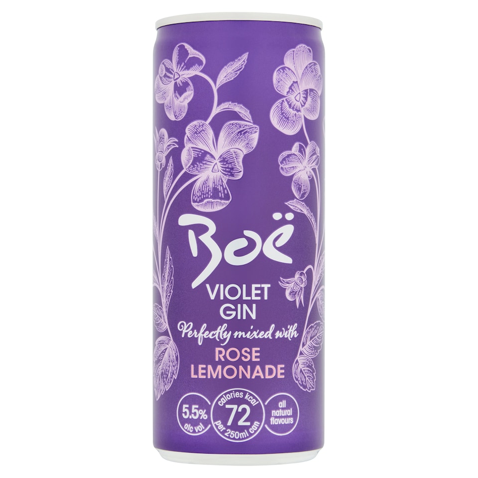 Boë Violet Gin Rose Lemonade Ready to Drink Premix 250ml