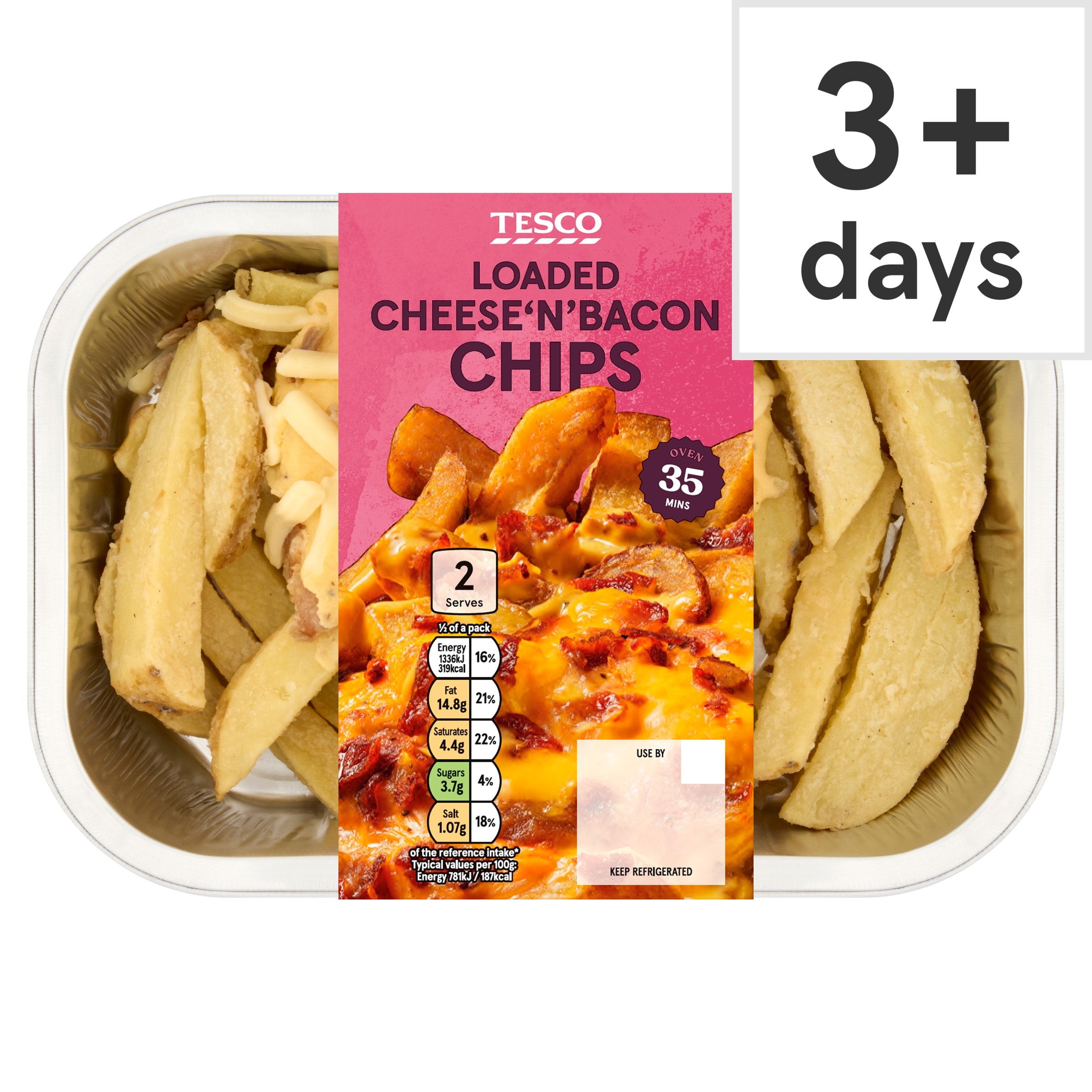Tesco Loaded Cheese'n'Bacon Chips 380g