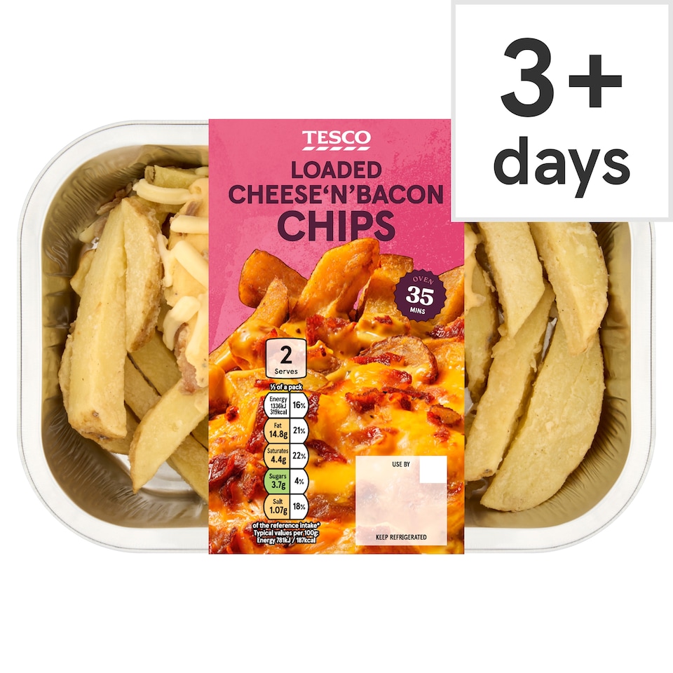 Tesco Loaded Cheese'n'Bacon Chips 380g