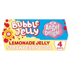 Angel Delight Lemonade Jelly & Strawberry Bobba Bubble 4x130g