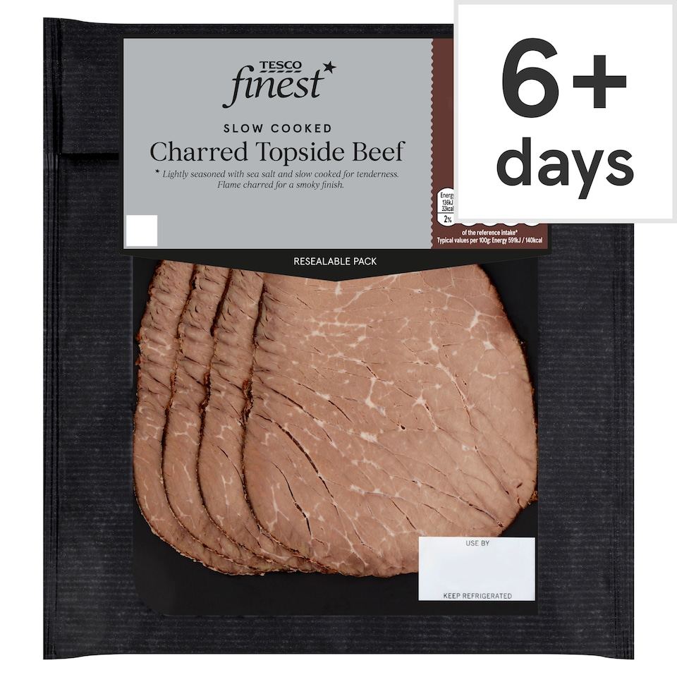 Tesco Finest Topside of Beef - Charred 90g