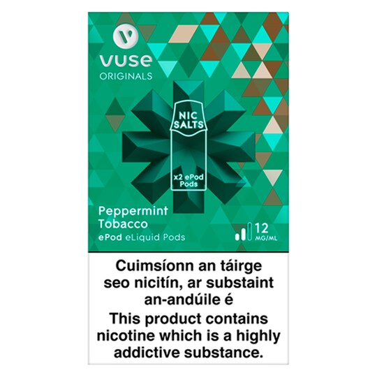 Vuse Epod Peppermint Tobacco 12Mg Cartridges X2 Tesco Groceries