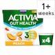image 1 of Activia Peach No Added Sugar Fat Free Gut Health Yoghurt Multipack 4x115g