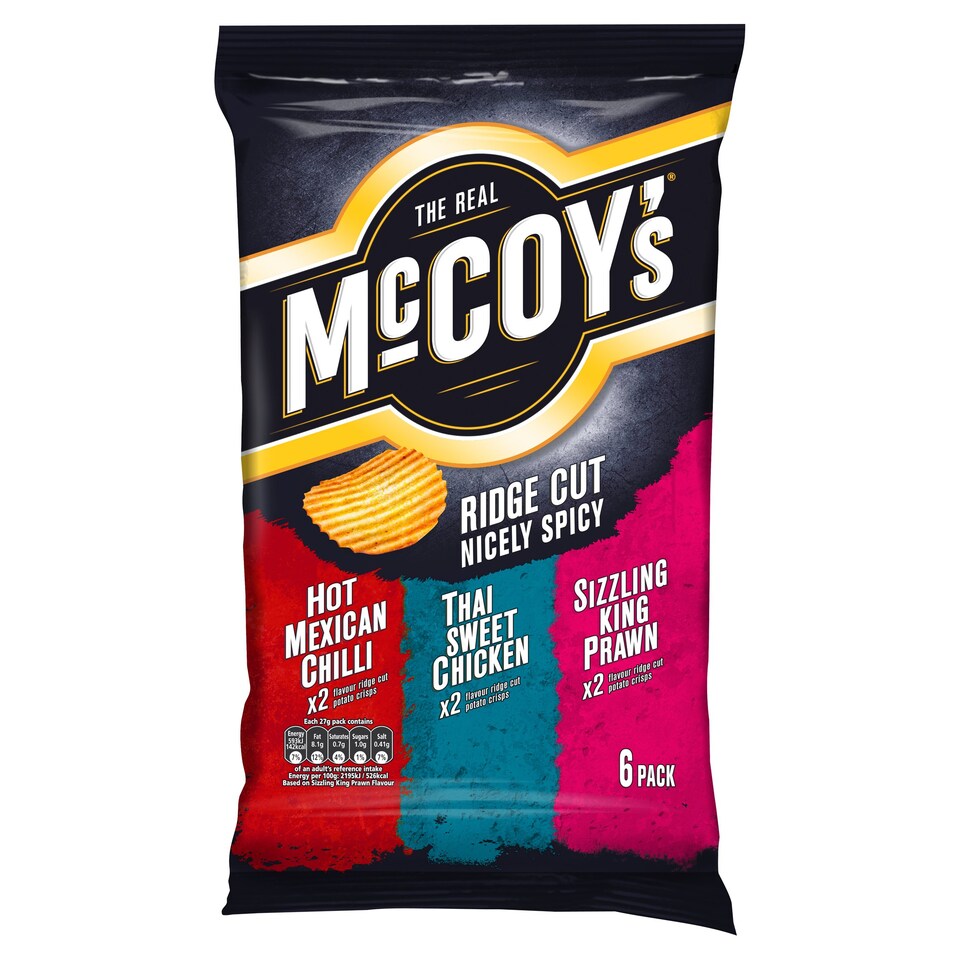 McCoys Ridge Cut Nicely Spicy Crisps 6x27g