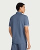 image 3 of F&F Textured Zip Neck Relaxed Fit Polo Shirt in Blue