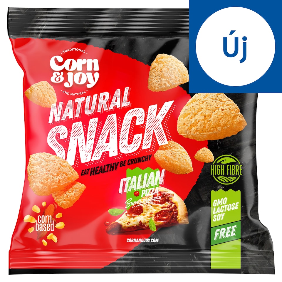 Corn & Joy extrudált kukorica snack pizza ízesítéssel 40 g 1. kép
