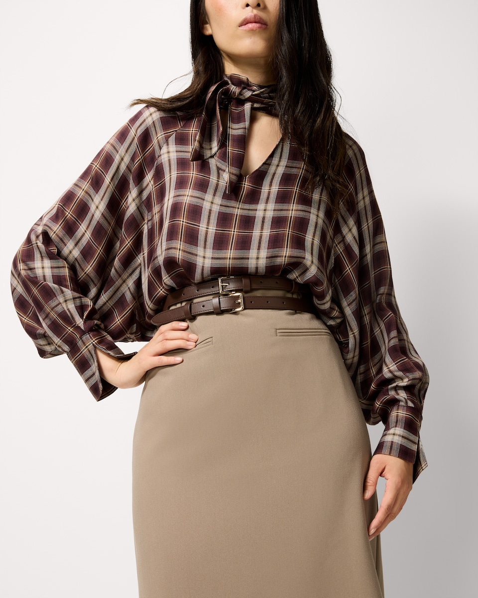 image 1 of F&F Tailored Midi Pencil Skirt in Tan