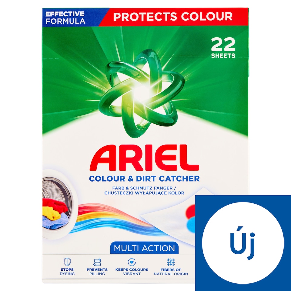 Ariel Colour & Dirt Catcher színfogó törlőkendők 22 db