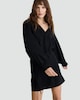 image 2 of F&F Ruffle Trim Tie Waist Dress in Black