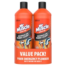 Mr Muscle Gel Sink & Drain Unblocker Twin Pack 2x1L