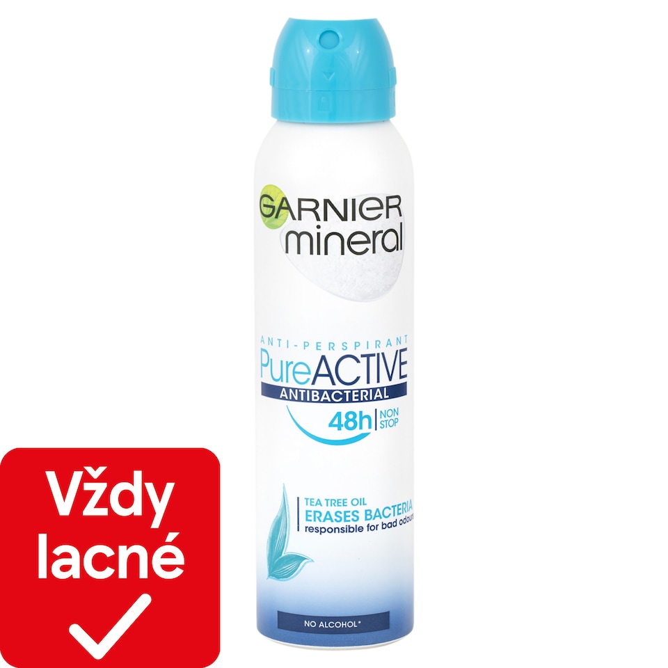 GARNIER MINERAL Pure ACTIVE ANTIBACTERIAL 48 h, antiperspirant v spreji, 150 ml