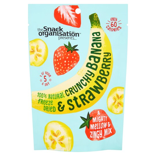 Snack Organisation Dried Banana & Strawberry 18 Pack Tesco Groceries