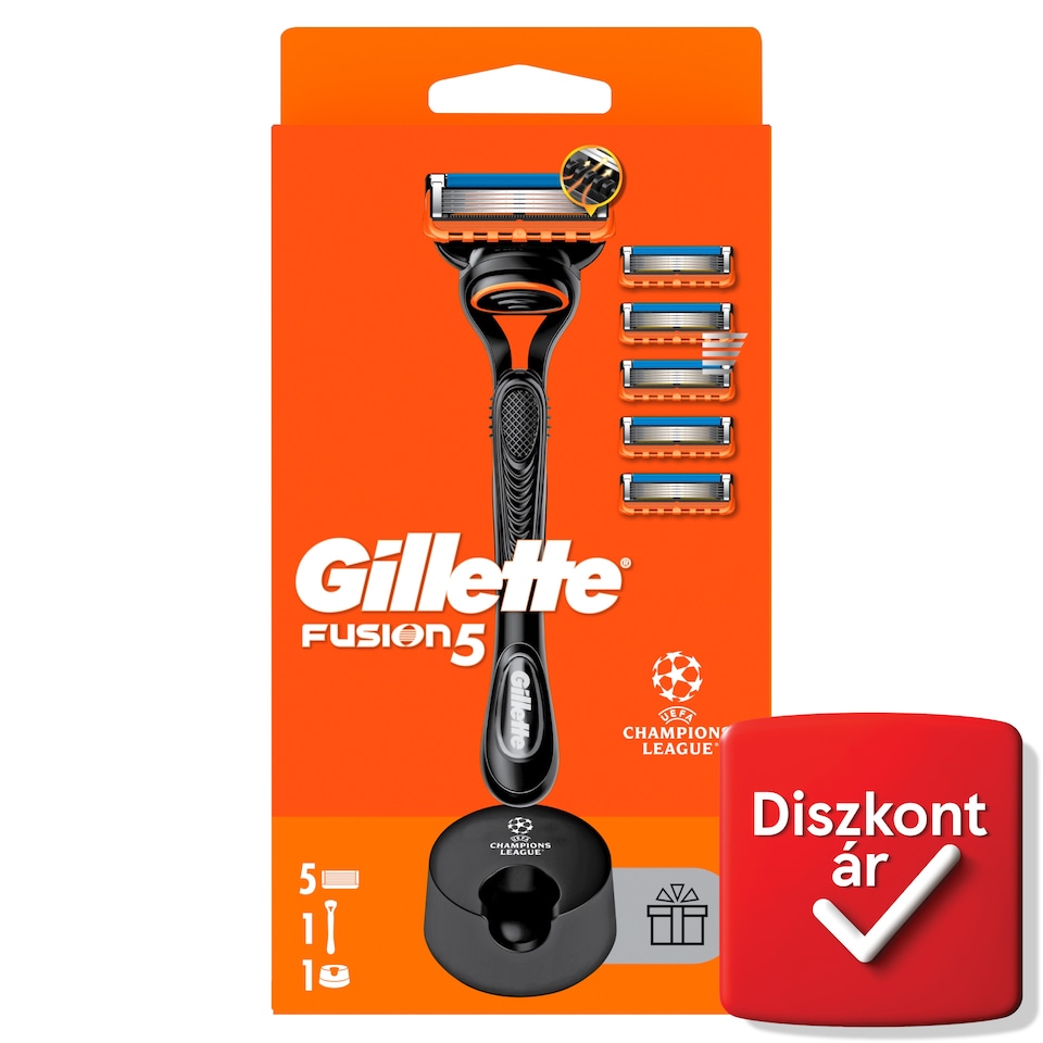 UEFA Champions League Special Edition Gillette Fusion5 Férfi Borotva, 5 Borotvabetétek  1. kép